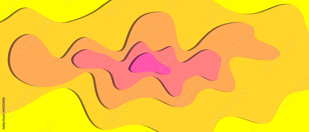 Aufkleber abstract layered background effect. wavy layers of heights. multilayer embossed paper.