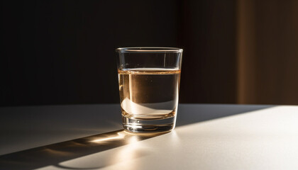 A refreshing whiskey cocktail in a crystal drinking glass generated by AI
