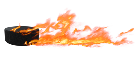 3D Hockey Puck With Trail of Fire