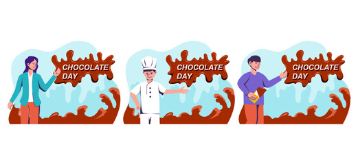 World Chocolate Day Flat Bundle Design Illustration