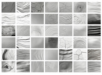 White Wood Surface Photo Collage Template On White Backgroun