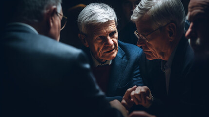 senior men and women people in suit, business, business meeting discussion, team leadership boss boss and analysis, strategy and deal