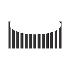 note music or colosseum logo illustration.