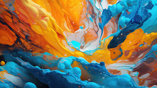 Beautiful Abstraction Of Liquid Paints AI Generated Image