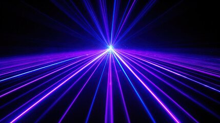 Blue and violet beams of bright laser light AI Generated Image - obrazy, fototapety, plakaty