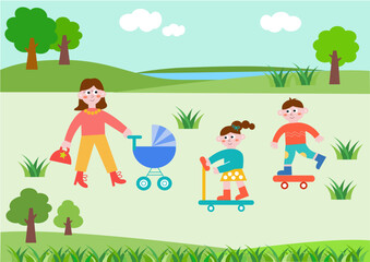 Obraz na płótnie Canvas children playing in the park