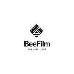 bee film movie logo icon vector template