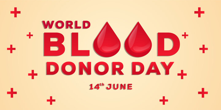 horizontal banner world blood donor day illustration