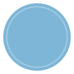 Blue Circle with Glowing White Line. Can be used as a Text Frame 