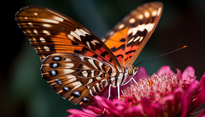 Fototapeta na wymiar The butterfly vibrant wings showcase natural beauty and elegance generated by AI