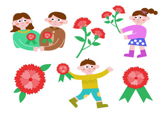 Naklejka premium child with flowers