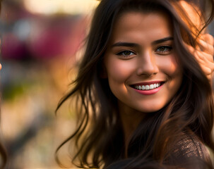 Portrait of smiling beautiful woman