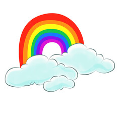 Beauty of Rainbow Colors in Delightful and Cute Drawings clip art element