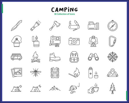 set of icons about camping