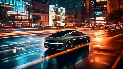 Exploring the Futuristic Cityscape: Autonomous Vehicle with Advanced AI Sensors and Systems