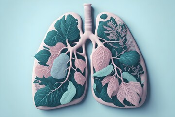 Conceptual Pastel Flora Anatomy Lung: Commemorating World Tuberculosis Day with a Quit Smoking Message