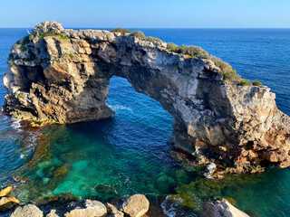 Natural rock arch Es Pontas in Majorca