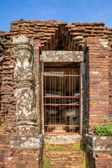 MY SON SANCTUARY IS A LARGE COMPLEX OF RELIGIOUS RELICS COMPRISES CHAM ARCHITECTURAL WORKS. A UNESCO WORLD HERITAGE SITE IN QUANG NAM, VIETNAM. LOCATED ABOUT 30 KM WEST OF HOI AN ANCIENT TOWN.