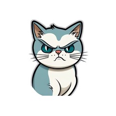 Fototapeta premium Cartoon sticker with a kitten. sticker for printing. Generative AI