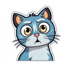Obraz premium Cartoon sticker with a kitten. sticker for printing. Generative AI