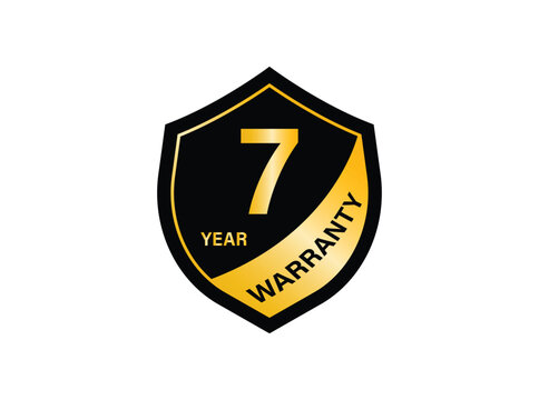 7 Year warranty stamp vector logo images, Guarantee vector stock photos, Guarantee vector illustration of logo.