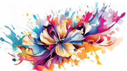 Abstract colorful illustration flower art. 