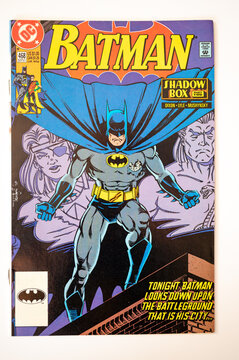 Calgary, Alberta - May 17, 2023: Covers Of Vintage Batman And Robin Comics.