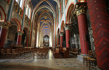 Fototapeta na wymiar General view of Saint-Germain des Pres church - Paris, France