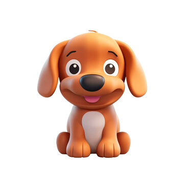 3d brown dog. Realistic 3d high quality isolated render