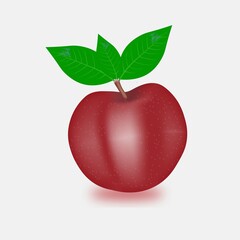 Red apple with white Backround ,A beautiful apple.Ripe apple with leaf.Red apple isolated on white background.fresh organic food.