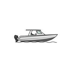Speedboat isolated vector graphics