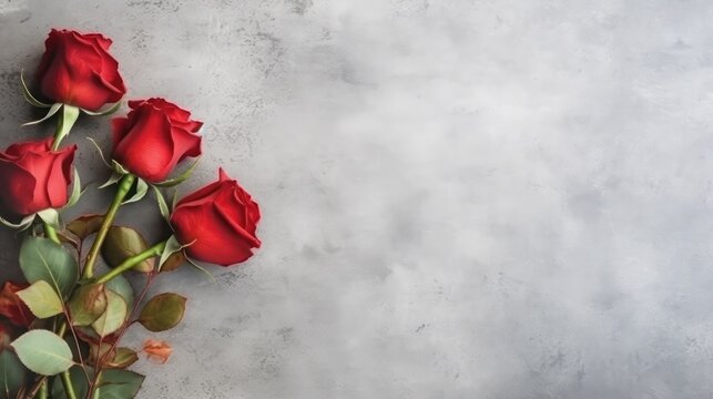bouquet of roses background with copy space