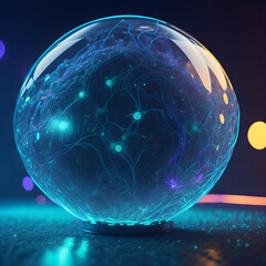 digital abstract background of sphere energy