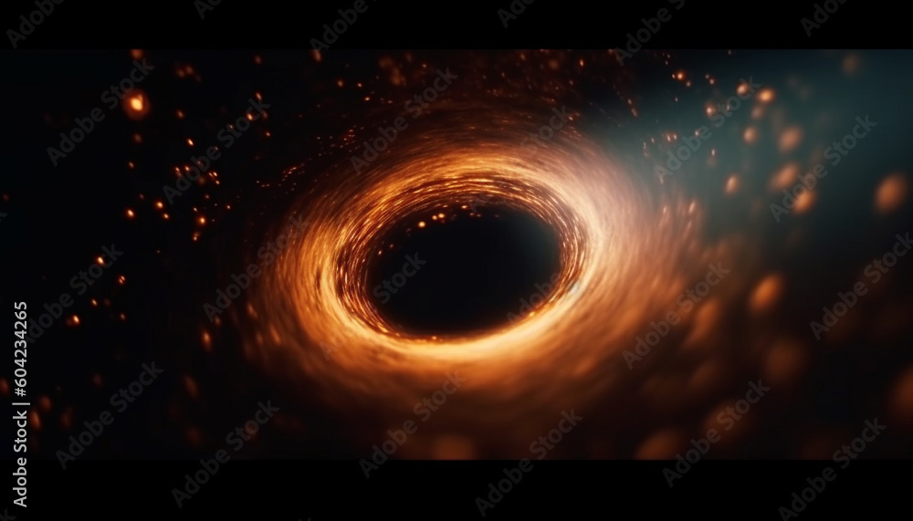 Poster exploding star illuminates vibrant milky way in abstract space design generated by ai