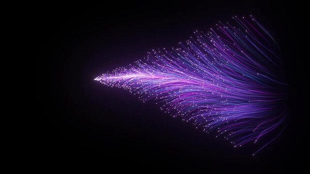 optical fiber High-Speed data transfer AI network Abstract particles of  technology background