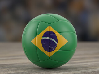 Fototapeta na wymiar Volleyball ball Brazil flag