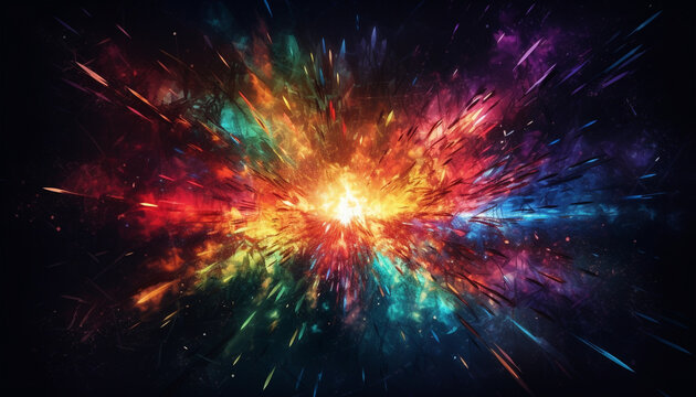 Exploding galaxy igniting natural phenomenon, a fiery celebration of creativity generated by AI