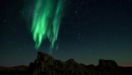 Fototapeta na wymiar The Milky Way illuminates the starry night sky above the mountain generated by AI