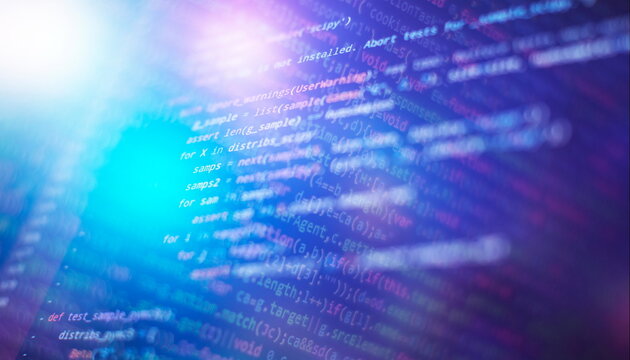 Python code computer screen. Mobile application design Concept.