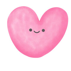 Hand-drawn painted pink heart