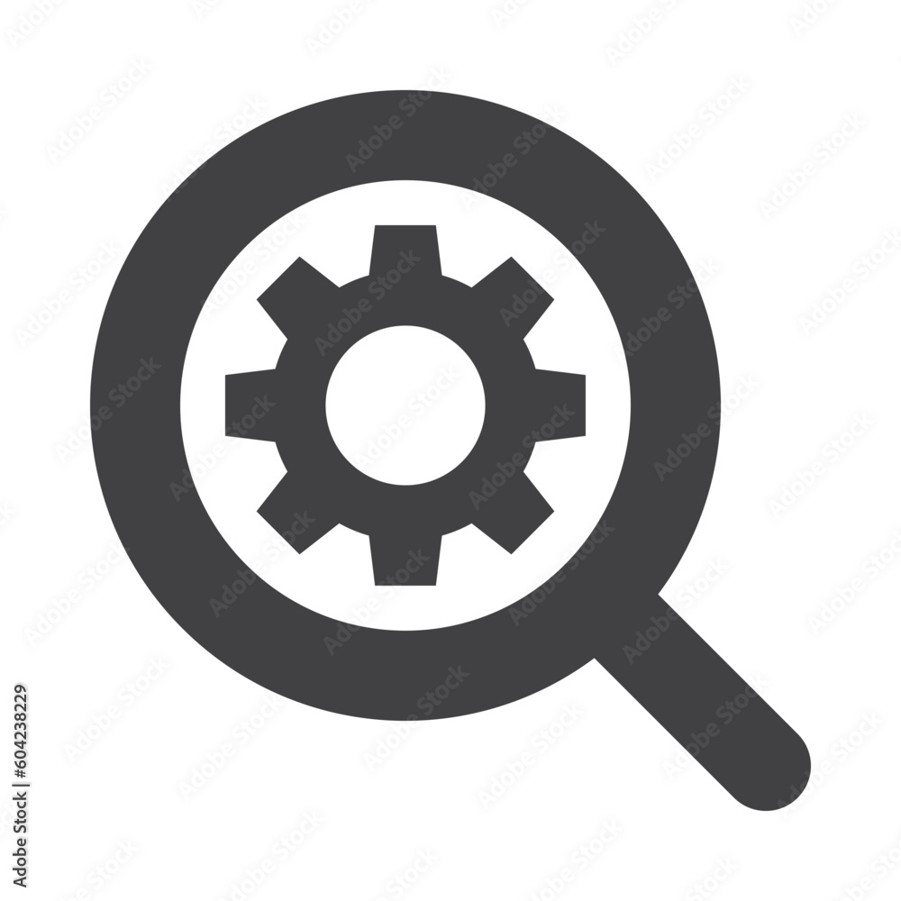 Poster search setting icon with outlined and minimalist style use for ui and interface button