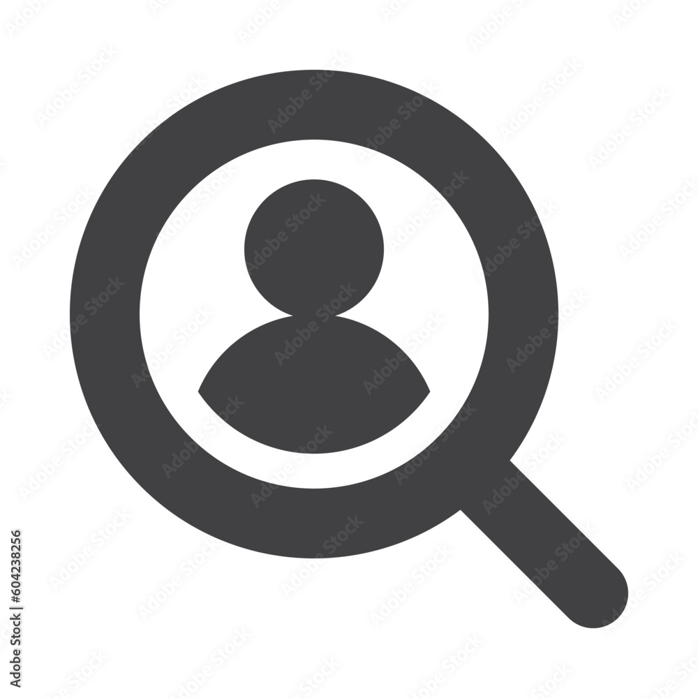 Poster search identity icon with outlined and minimalist style use for ui and interface button