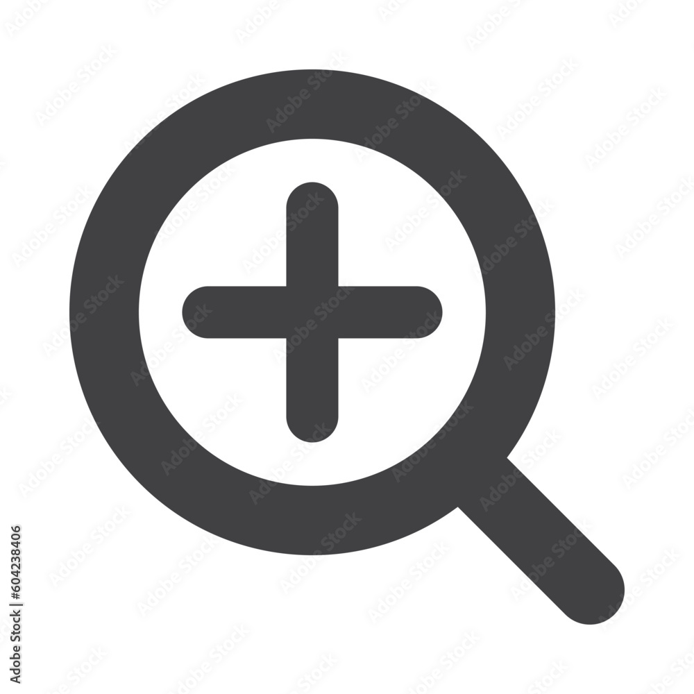 Poster zoom magnifier icon with outlined and minimalist style use for ui and interface button