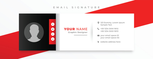 business email sign card template in horizontal layout design