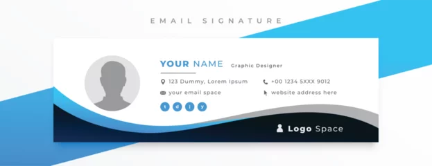 Fotobehang modern email signature and personal mail footer template design © starlineart