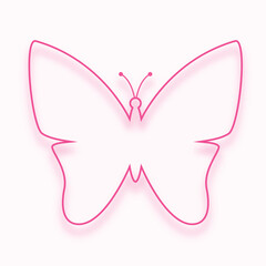 line style pink butterfly greeting background design