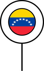 Venezuela flag circle pin icon.