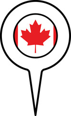 Canada flag Map pointer icon.