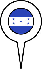 Honduras flag Map pointer icon.