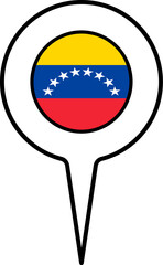Venezuela flag Map pointer icon.